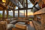 Martini Mountain Chalet - Entry Level Deck Seating Area with View